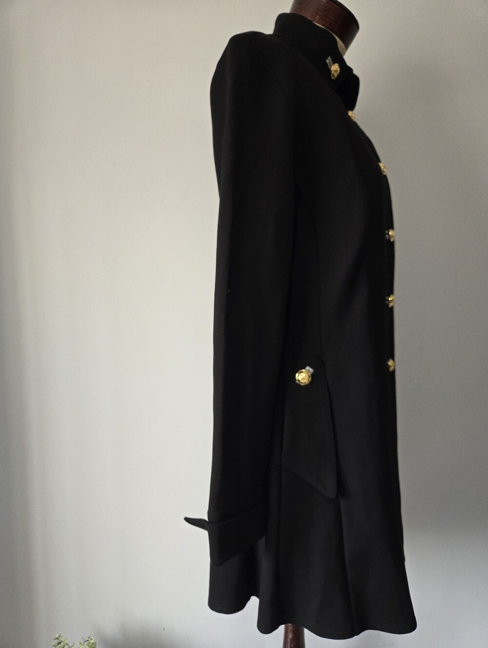 Joseph Ribkoff Black Military Fit And Flare Coat with Gold Buttons. Size 14 - Picture 4 of 11